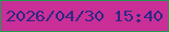 文字の大きさ：5、枠の色：209a50、背景の色：ca2f97、文字の色：2e2883 無料ブログパーツのブログ時計