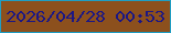文字の大きさ：2、枠の色：209dc2、背景の色：8c501d、文字の色：1c1784 無料ブログパーツのブログ時計