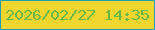 文字の大きさ：5、枠の色：209eb8、背景の色：f1d630、文字の色：6fb744 無料ブログパーツのブログ時計