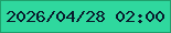 文字の大きさ：2、枠の色：209f6c、背景の色：2fd89e、文字の色：091c2d 無料ブログパーツのブログ時計