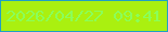 文字の大きさ：3、枠の色：20a0c3、背景の色：aaf010、文字の色：8afe5a 無料ブログパーツのブログ時計
