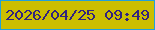 文字の大きさ：5、枠の色：20a0db、背景の色：cbbe00、文字の色：31237f 無料ブログパーツのブログ時計