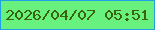 文字の大きさ：3、枠の色：20a0e5、背景の色：69f17f、文字の色：386509 無料ブログパーツのブログ時計