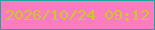 文字の大きさ：2、枠の色：20a1a4、背景の色：fc7cbf、文字の色：cec826 無料ブログパーツのブログ時計