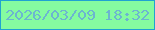 文字の大きさ：5、枠の色：20a2d1、背景の色：85fba0、文字の色：6cb5d0 無料ブログパーツのブログ時計