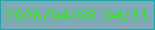 文字の大きさ：4、枠の色：20a4ac、背景の色：80a9b7、文字の色：37e425 無料ブログパーツのブログ時計