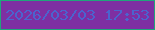文字の大きさ：5、枠の色：20a57b、背景の色：7e2fa2、文字の色：4b64ce 無料ブログパーツのブログ時計