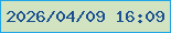 文字の大きさ：2、枠の色：20a5e7、背景の色：d1e3c1、文字の色：1b5091 無料ブログパーツのブログ時計