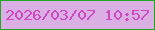 文字の大きさ：1、枠の色：20a621、背景の色：daafe4、文字の色：cd48c0 無料ブログパーツのブログ時計