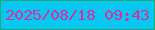 文字の大きさ：4、枠の色：20a874、背景の色：06c8f0、文字の色：d72ea3 無料ブログパーツのブログ時計