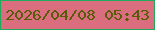 文字の大きさ：5、枠の色：20aa5c、背景の色：da6d7e、文字の色：585b07 無料ブログパーツのブログ時計