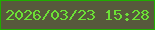 文字の大きさ：2、枠の色：20ad00、背景の色：57593c、文字の色：6ce036 無料ブログパーツのブログ時計