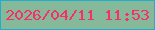 文字の大きさ：3、枠の色：20aece、背景の色：86b89a、文字の色：f53068 無料ブログパーツのブログ時計