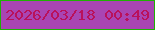 文字の大きさ：4、枠の色：20b104、背景の色：a945b3、文字の色：b9115b 無料ブログパーツのブログ時計