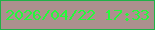 文字の大きさ：2、枠の色：20b247、背景の色：ac908e、文字の色：24f93b 無料ブログパーツのブログ時計