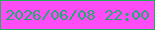 文字の大きさ：5、枠の色：20b259、背景の色：fe4df6、文字の色：22a871 無料ブログパーツのブログ時計