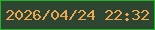 文字の大きさ：4、枠の色：20b326、背景の色：2e4631、文字の色：eca750 無料ブログパーツのブログ時計