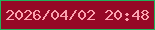 文字の大きさ：2、枠の色：20b35b、背景の色：950926、文字の色：fba1af 無料ブログパーツのブログ時計