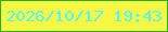 文字の大きさ：2、枠の色：20b41b、背景の色：f7f843、文字の色：53f8ff 無料ブログパーツのブログ時計