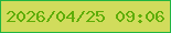文字の大きさ：1、枠の色：20b542、背景の色：d1dc5c、文字の色：5ead08 無料ブログパーツのブログ時計
