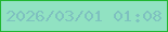 文字の大きさ：3、枠の色：20b631、背景の色：91e2c2、文字の色：7ec1bf 無料ブログパーツのブログ時計