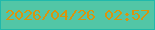 文字の大きさ：1、枠の色：20b9ab、背景の色：52c6a6、文字の色：da940d 無料ブログパーツのブログ時計