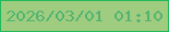 文字の大きさ：4、枠の色：20ba5d、背景の色：a0cc7f、文字の色：52b472 無料ブログパーツのブログ時計