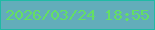 文字の大きさ：3、枠の色：20baa5、背景の色：63adba、文字の色：64df63 無料ブログパーツのブログ時計