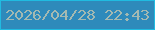 文字の大きさ：1、枠の色：20bbe1、背景の色：2e8abb、文字の色：a3b9b2 無料ブログパーツのブログ時計