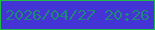 文字の大きさ：3、枠の色：20bc47、背景の色：4434d6、文字の色：21867a 無料ブログパーツのブログ時計