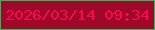 文字の大きさ：3、枠の色：20bf5b、背景の色：9e0929、文字の色：ff0650 無料ブログパーツのブログ時計