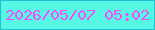文字の大きさ：2、枠の色：20c0d5、背景の色：56f7e3、文字の色：f34efa 無料ブログパーツのブログ時計