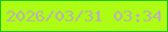 文字の大きさ：3、枠の色：20c116、背景の色：acfc13、文字の色：bcb1b4 無料ブログパーツのブログ時計
