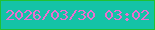 文字の大きさ：4、枠の色：20c133、背景の色：14c3a7、文字の色：eb6fcf 無料ブログパーツのブログ時計
