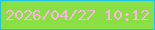 文字の大きさ：3、枠の色：20c4e7、背景の色：8adf44、文字の色：fab7e1 無料ブログパーツのブログ時計