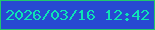 文字の大きさ：3、枠の色：20c86d、背景の色：2749d2、文字の色：0ee2b6 無料ブログパーツのブログ時計