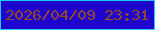 文字の大きさ：5、枠の色：20c8fa、背景の色：1e06cf、文字の色：93462b 無料ブログパーツのブログ時計