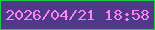 文字の大きさ：3、枠の色：20cb44、背景の色：4f3988、文字の色：fc83f7 無料ブログパーツのブログ時計