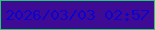 文字の大きさ：1、枠の色：20cd6a、背景の色：3f0b94、文字の色：0c03cd 無料ブログパーツのブログ時計