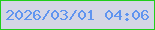 文字の大きさ：4、枠の色：20ce1c、背景の色：d4d6e6、文字の色：6094ef 無料ブログパーツのブログ時計