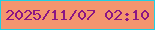 文字の大きさ：4、枠の色：20d0e3、背景の色：f4956f、文字の色：8c1584 無料ブログパーツのブログ時計