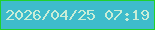 文字の大きさ：4、枠の色：20d12c、背景の色：3ebccb、文字の色：c9edd7 無料ブログパーツのブログ時計