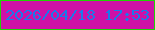 文字の大きさ：2、枠の色：20d205、背景の色：ce11a7、文字の色：197aeb 無料ブログパーツのブログ時計