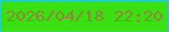 文字の大きさ：5、枠の色：20d2c7、背景の色：3ae011、文字の色：898a34 無料ブログパーツのブログ時計