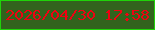 文字の大きさ：3、枠の色：20d309、背景の色：32631d、文字の色：ef0212 無料ブログパーツのブログ時計