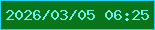 文字の大きさ：1、枠の色：20d3f5、背景の色：0a741a、文字の色：67f3e7 無料ブログパーツのブログ時計