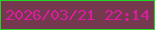 文字の大きさ：4、枠の色：20d822、背景の色：74384f、文字の色：da1d9f 無料ブログパーツのブログ時計