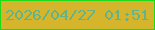 文字の大きさ：3、枠の色：20d919、背景の色：d4b52c、文字の色：64b287 無料ブログパーツのブログ時計