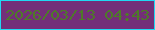 文字の大きさ：5、枠の色：20d9f3、背景の色：732f79、文字の色：4e7a29 無料ブログパーツのブログ時計