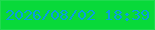 文字の大きさ：2、枠の色：20da4f、背景の色：08d939、文字の色：089edf 無料ブログパーツのブログ時計